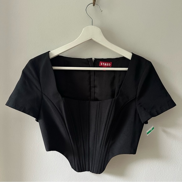 STAUD Peony Black Crop Top Boning - Picture 5 of 8